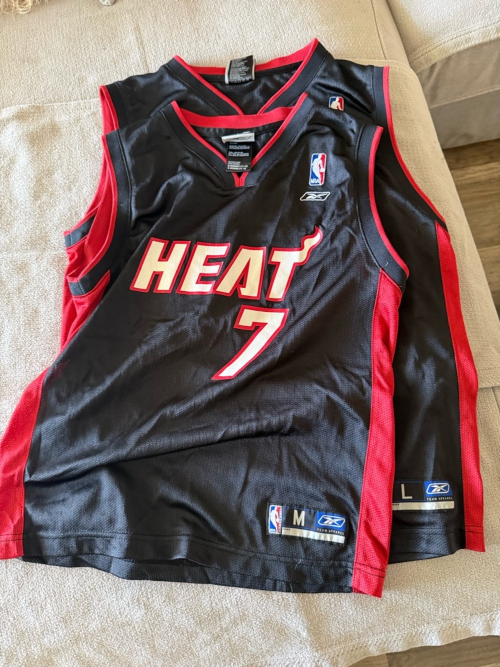 Miami Heat #7 NBA Reebok Black & Red Basketball Jersey ODOM PRICE FOR BOTH